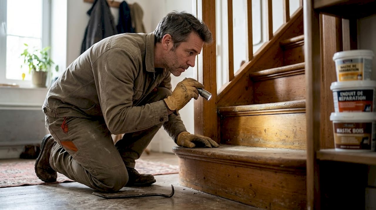 Vérifier l’état et remettre en état les marches d’escalier en bois