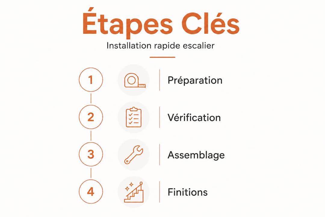Découvrez en un coup d’œil les grandes étapes pour réussir la pose de votre escalier grâce à notre infographie.