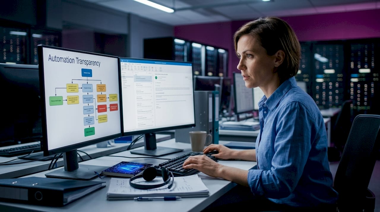 IT manager reviews automation workflows