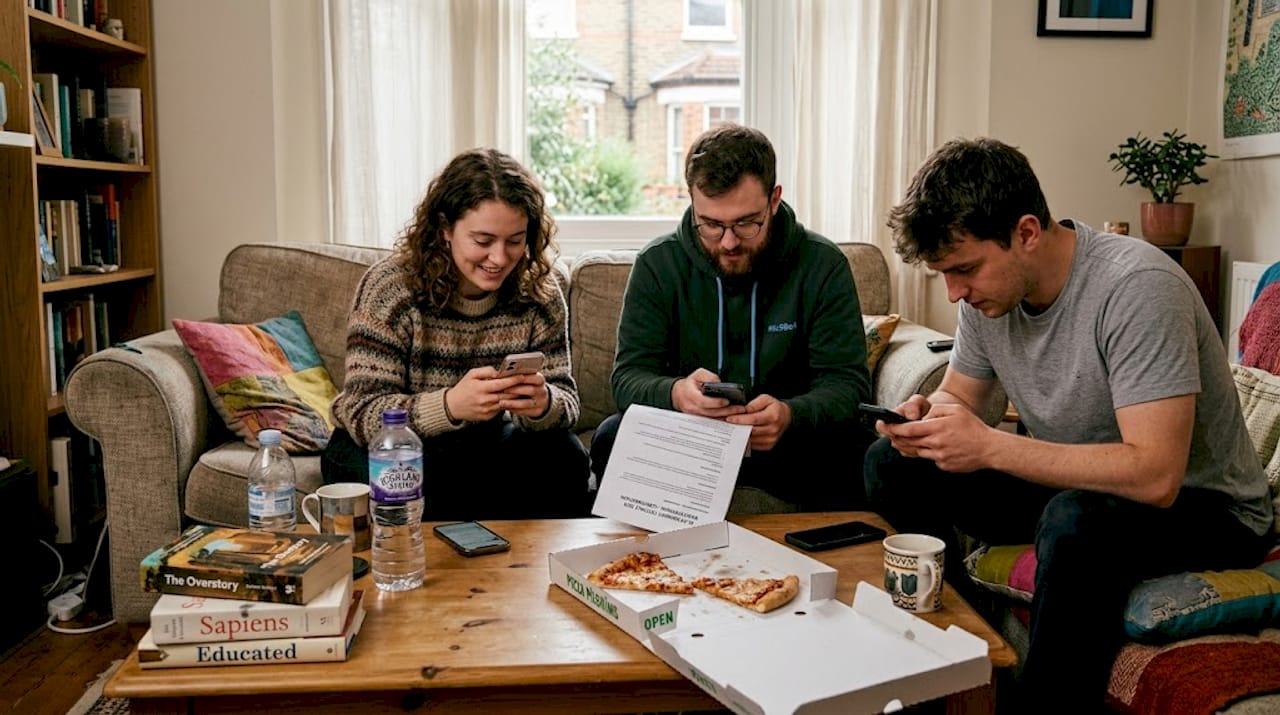 Friends registering for Glastonbury together