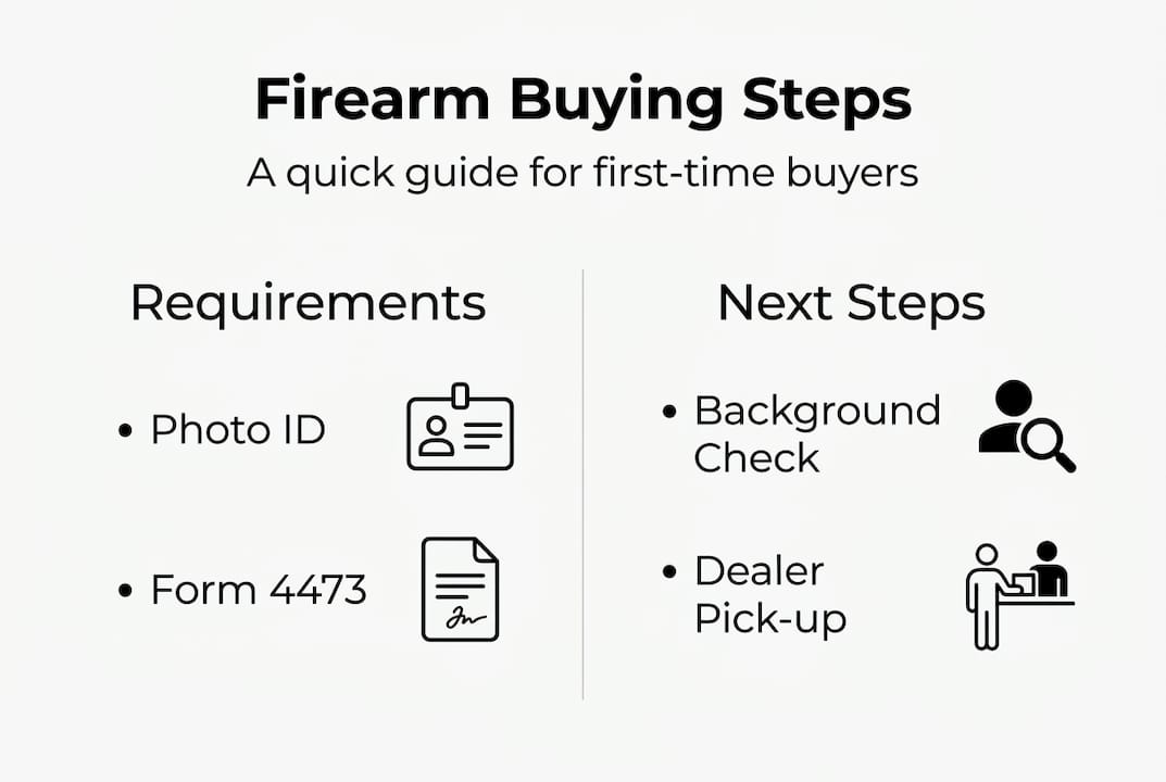 Infographic showing firearm buying process steps