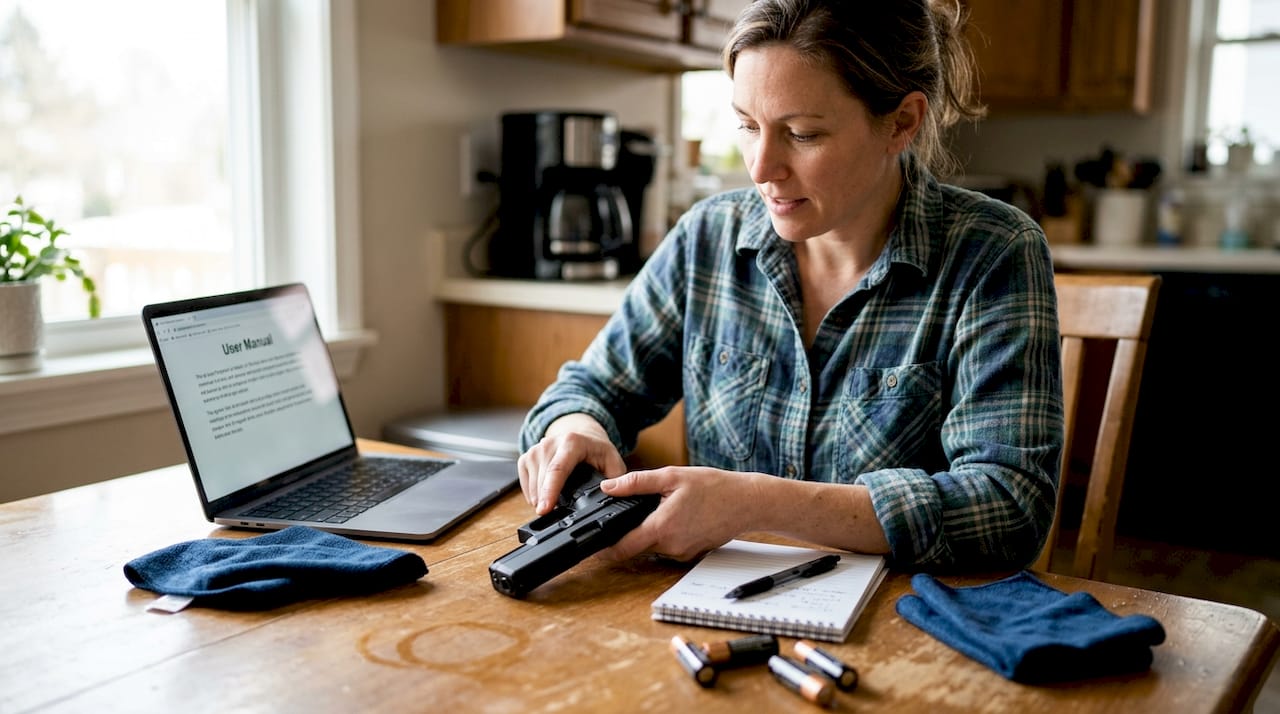 Testing digital gun lock in home kitchen