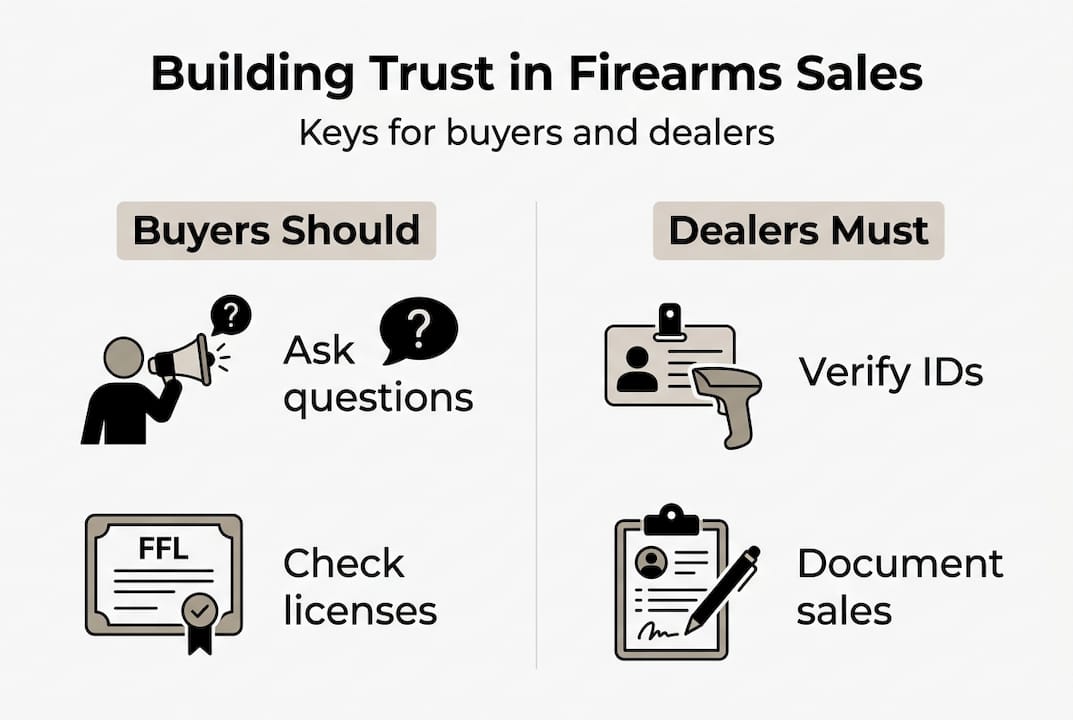 Infographic showing trust steps for buyers and dealers
