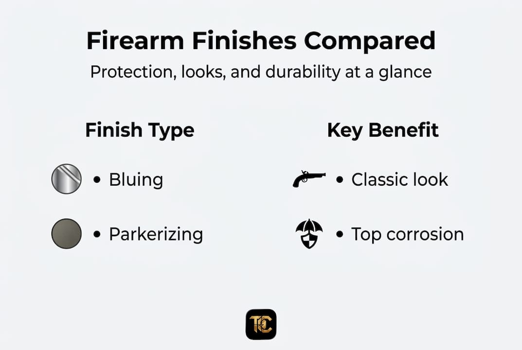 Infographic comparing key firearm finishes