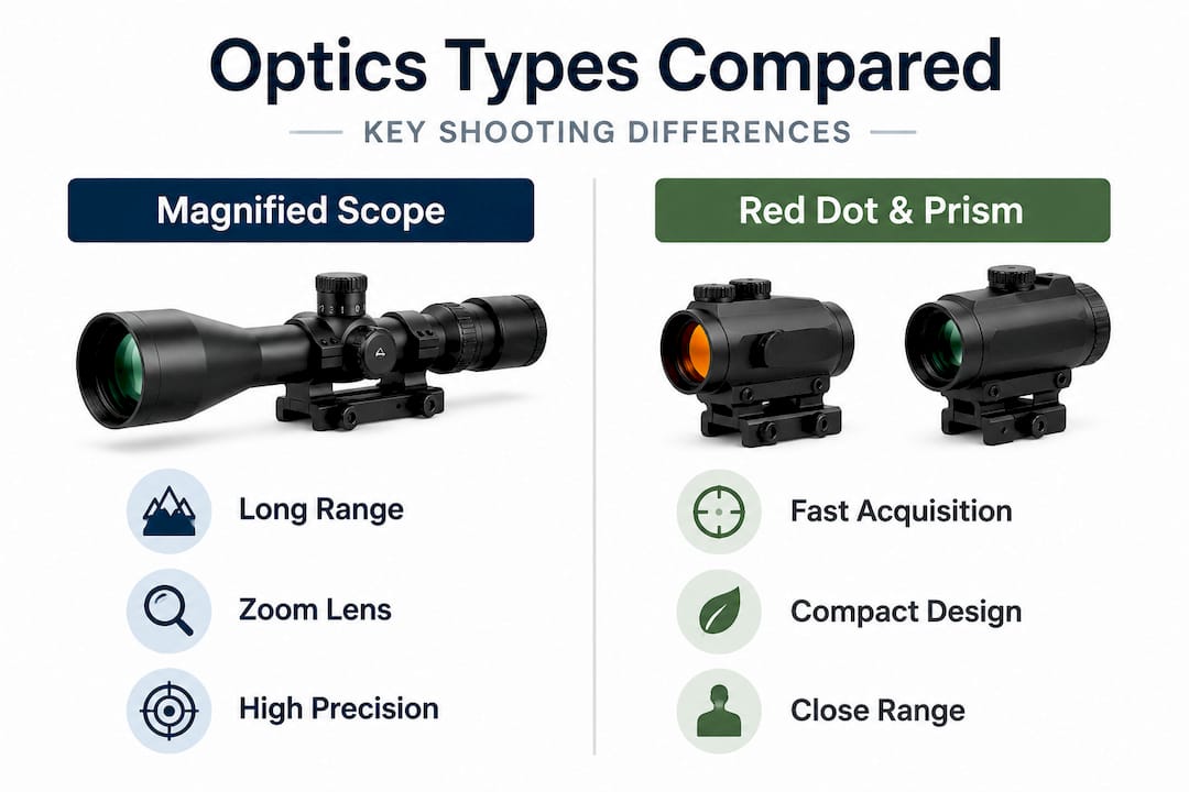 Infographic comparing different optics categories