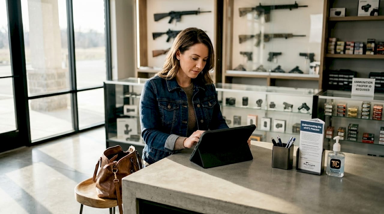 Customer uses e4473 app at gun store counter