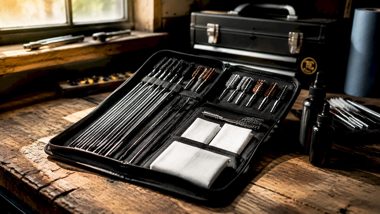 Caliber matched gun cleaning kit setup