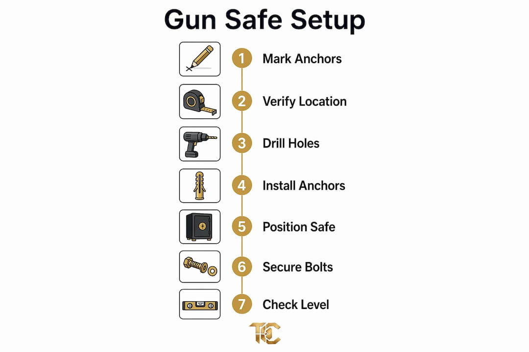 Infographic of gun safe installation steps