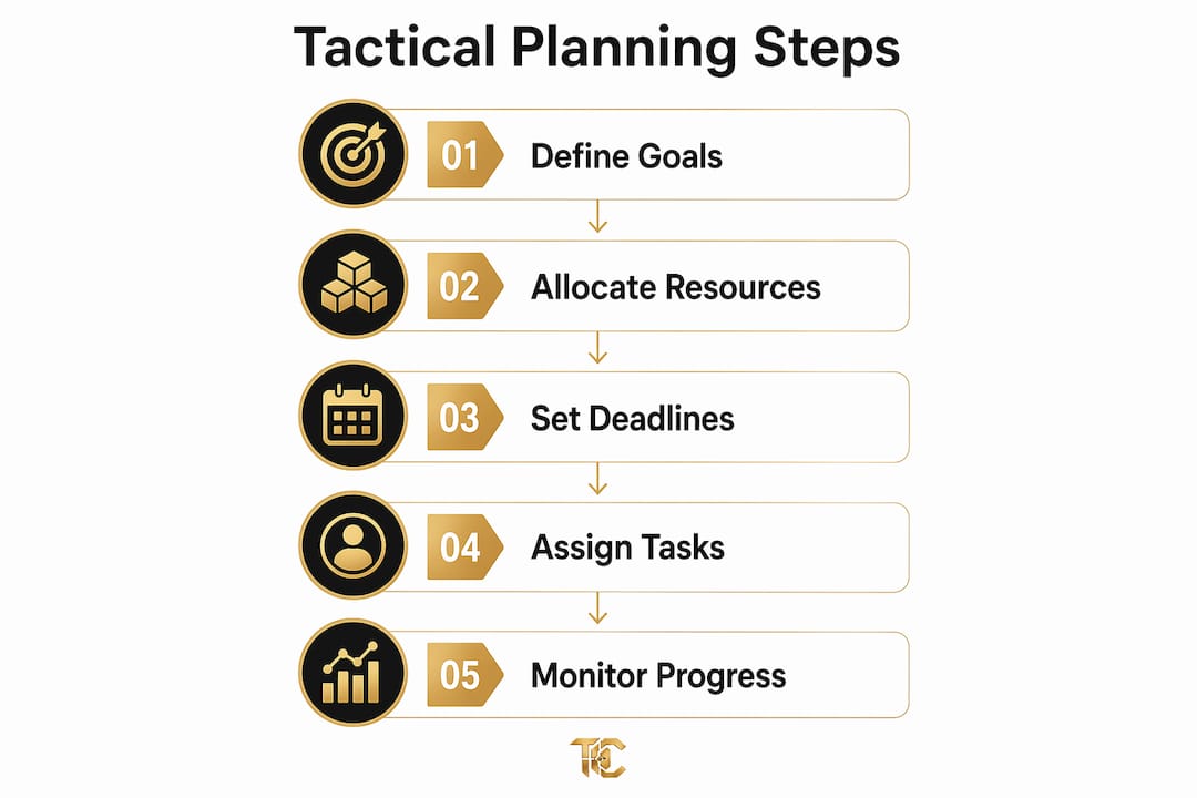 Infographic showing tactical planning steps