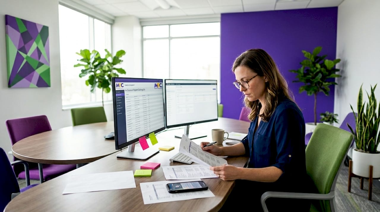 Billing specialist verifying provider and payer data