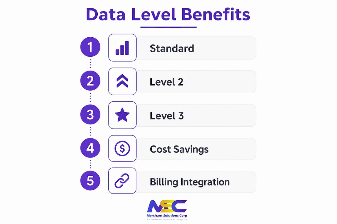 Infographic illustrating steps and benefits of Level 2 and 3 data