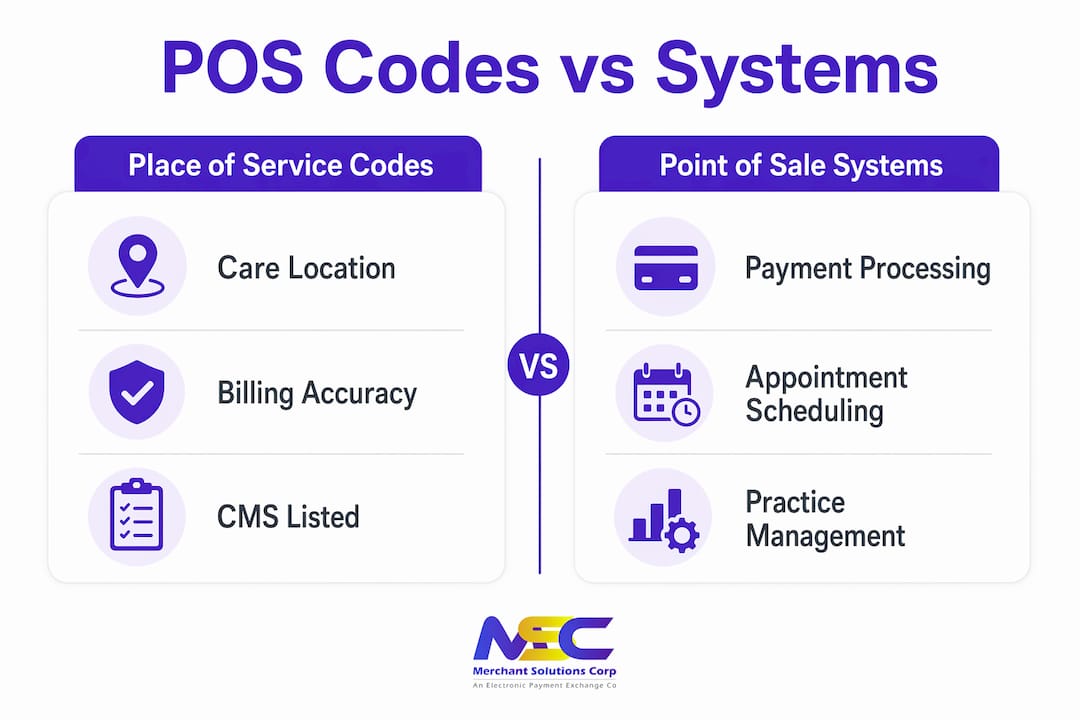 Infographic comparing POS codes and POS systems