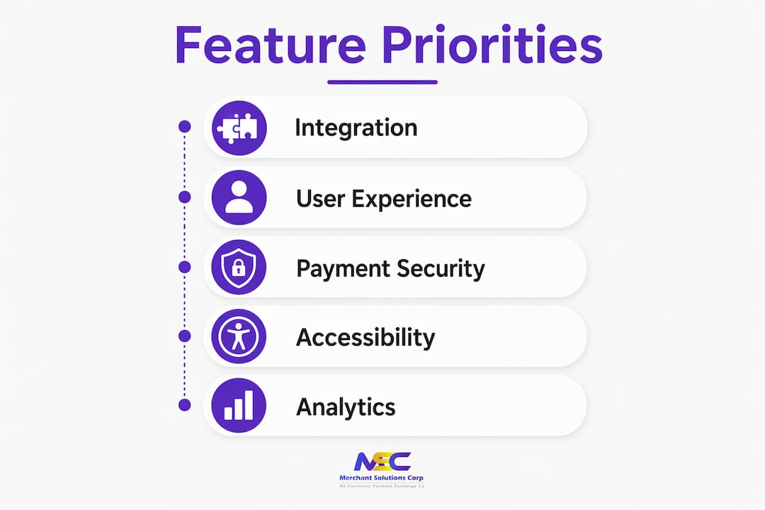 Infographic outlining key feature priorities for online ordering