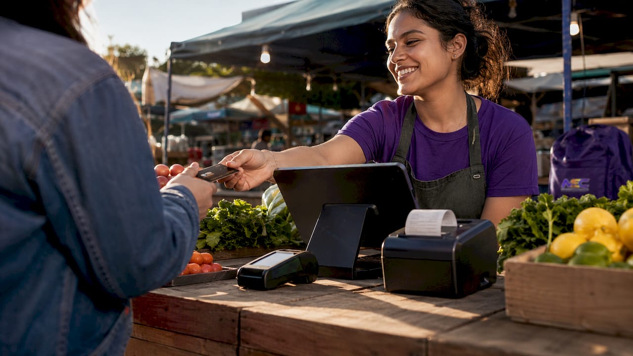 POS hardware components at retail checkout