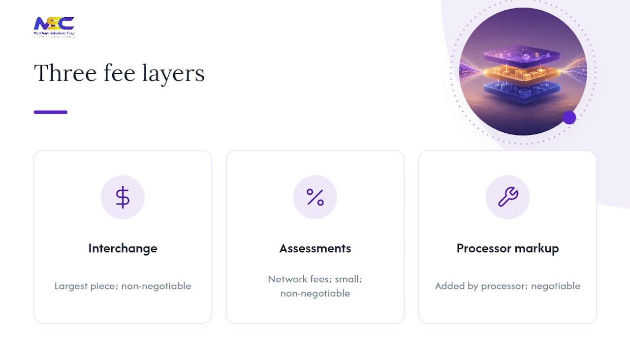 Diagram of merchant statement fee layers