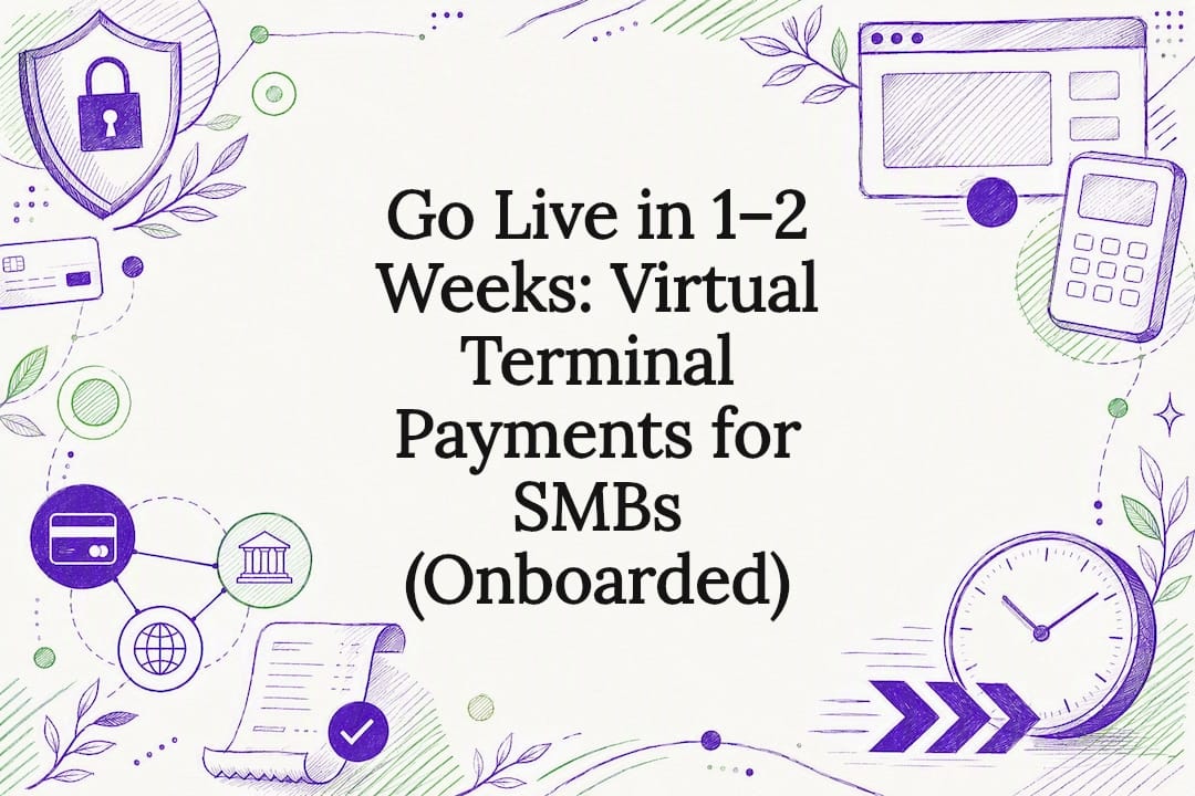 Go Live in 1–2 Weeks: Virtual Terminal Payments for SMBs (Onboarded)