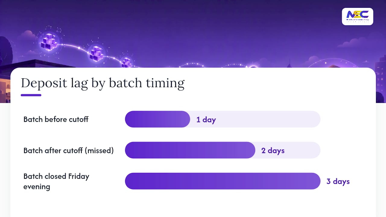 Batch cutoff to funding process diagram