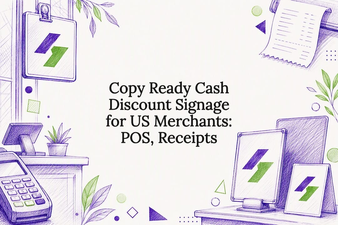 Copy Ready Cash Discount Signage for US Merchants: POS, Receipts