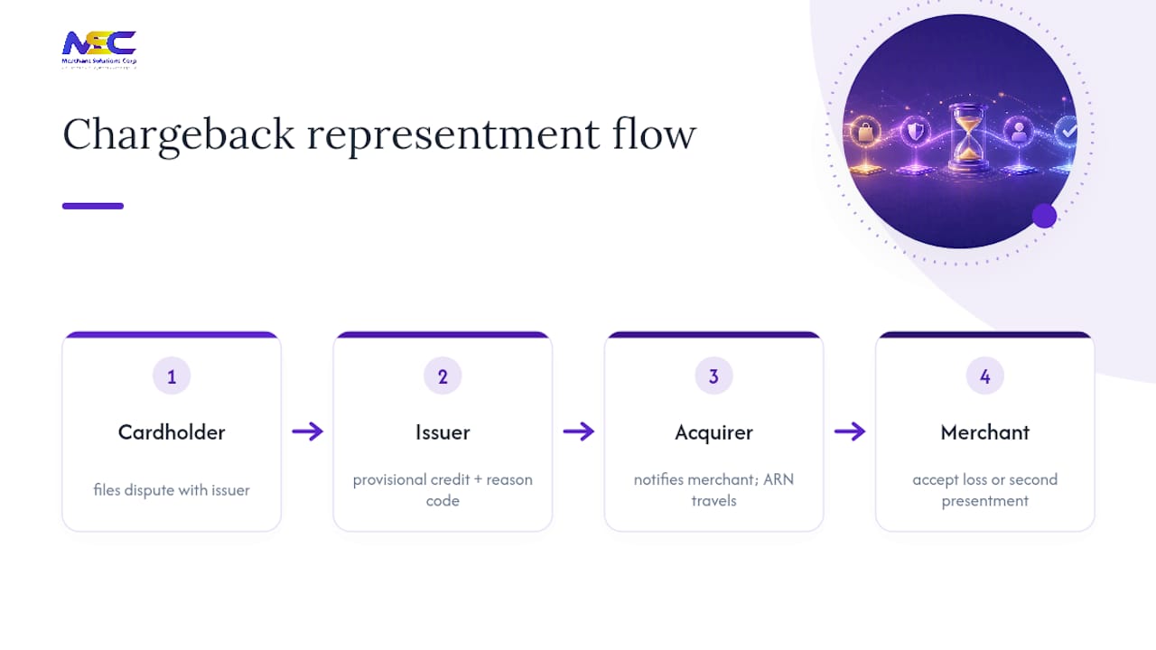 Chargeback dispute lifecycle flow