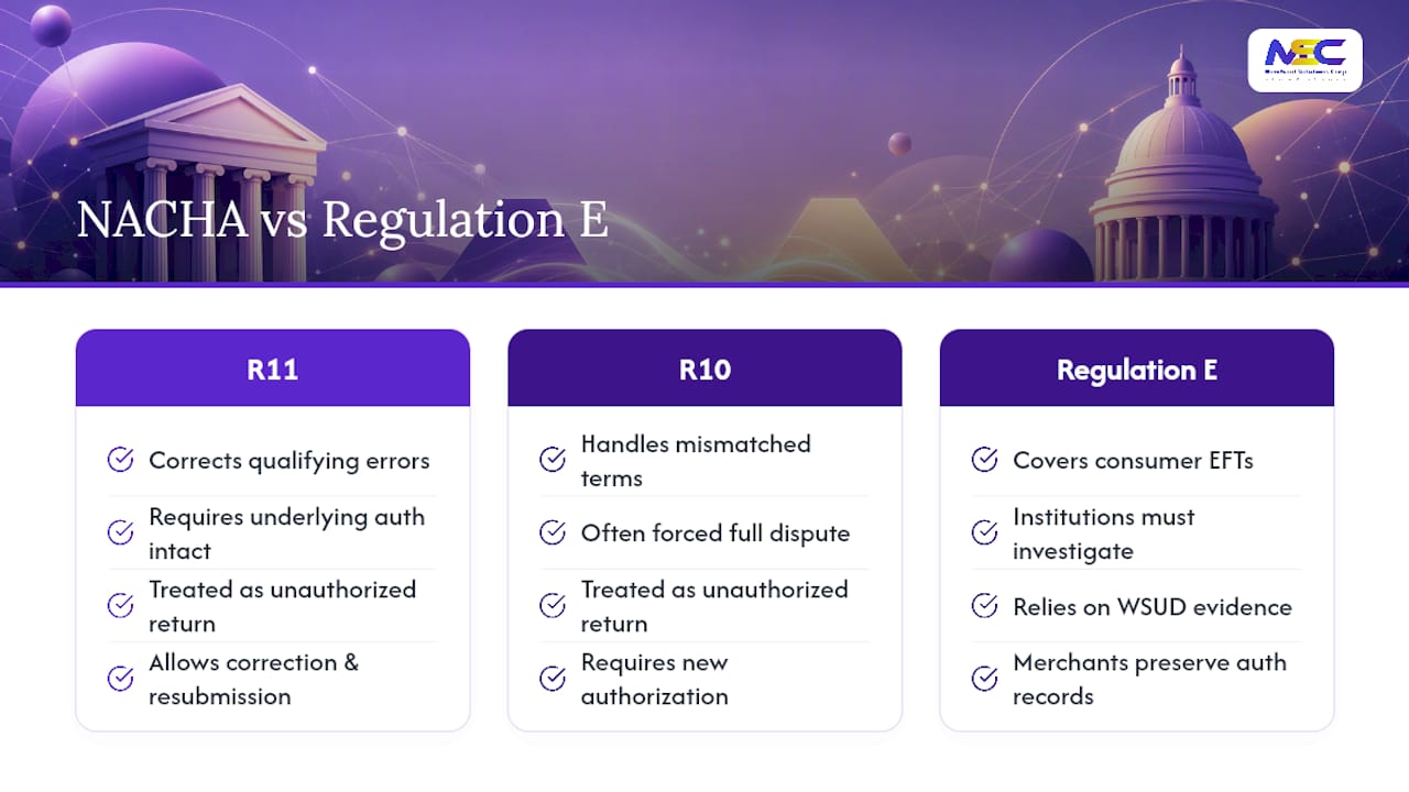 The Regulatory Backdrop: NACHA Rules and Regulation E — overview diagram