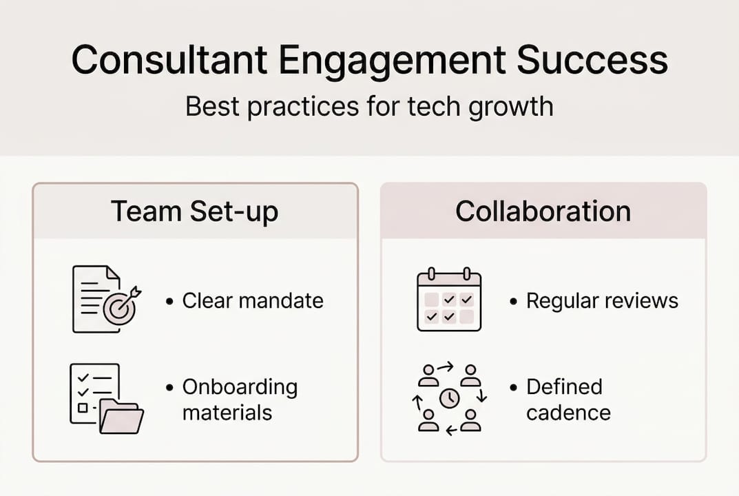 Infographic showing best practices for consultant engagement
