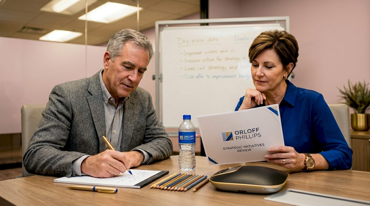 Consultant gives feedback to executive