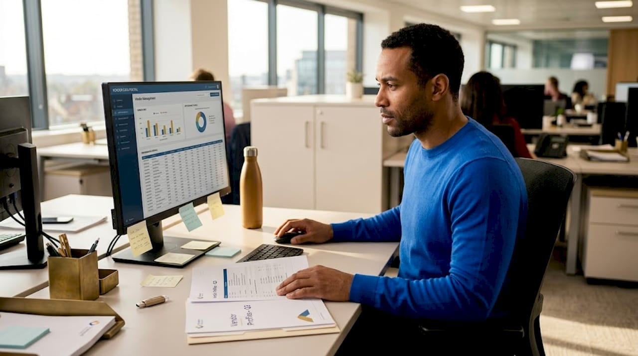 IT analyst working on vendor dashboard