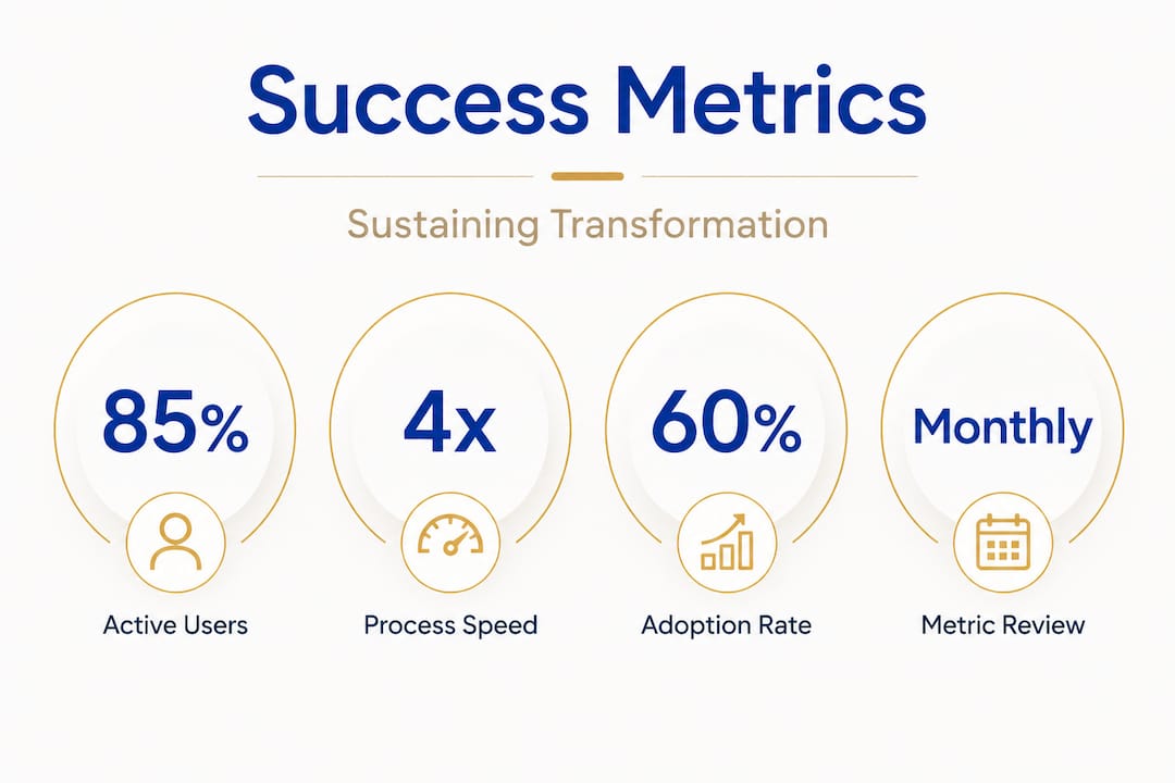 Infographic showing digital transformation success metrics