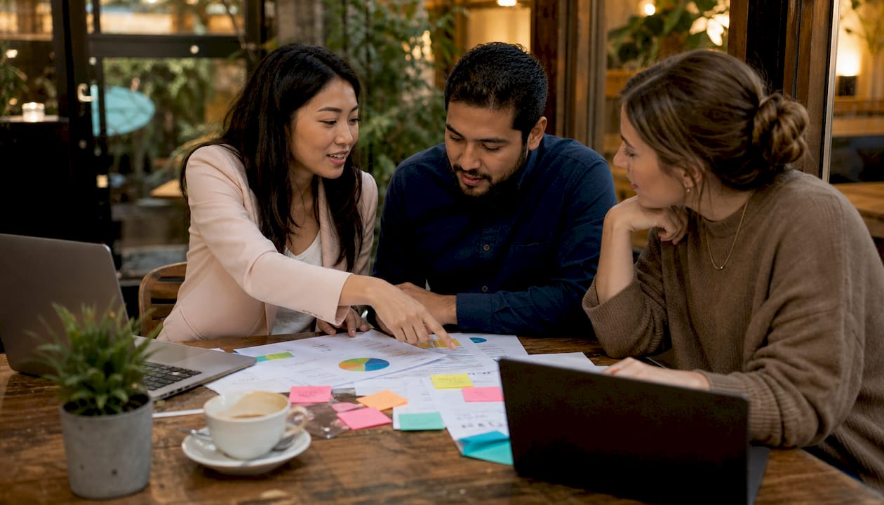Team collaborating on innovation budget