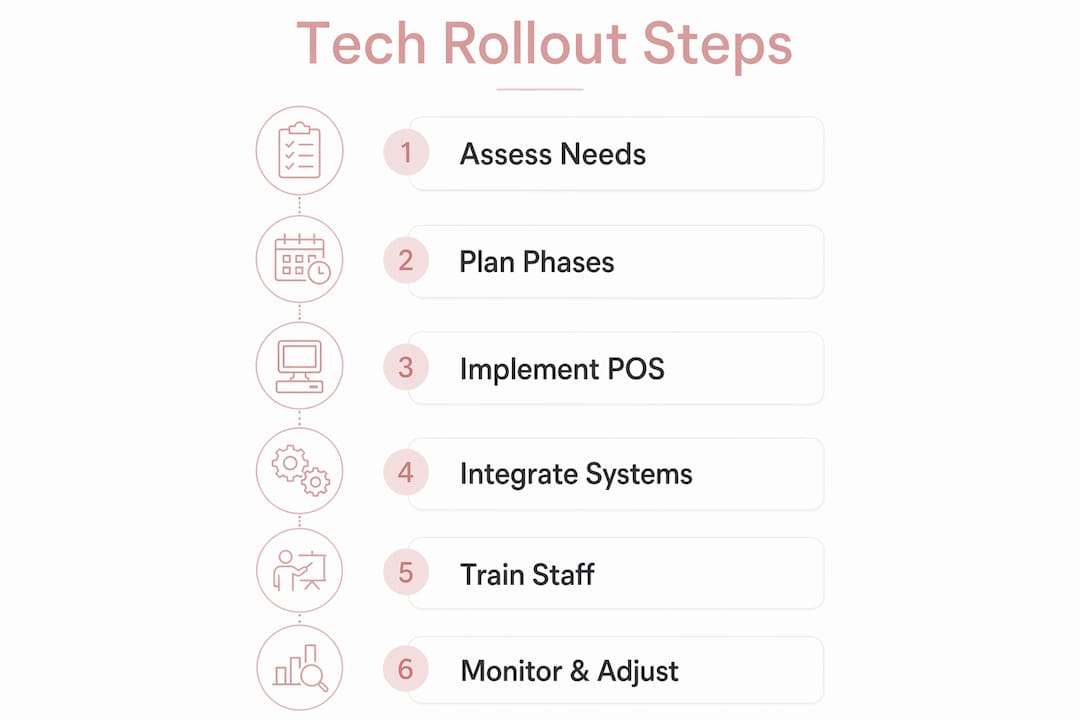 Infographic illustrating phases of restaurant technology rollout