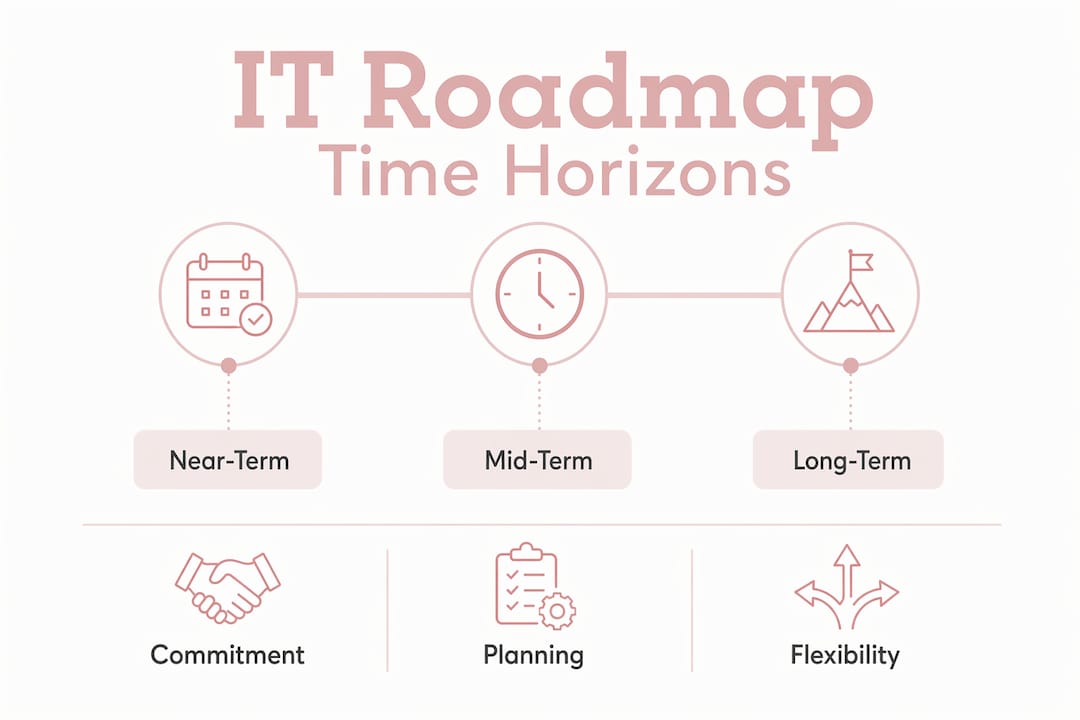 Infographic showing IT roadmap time horizons