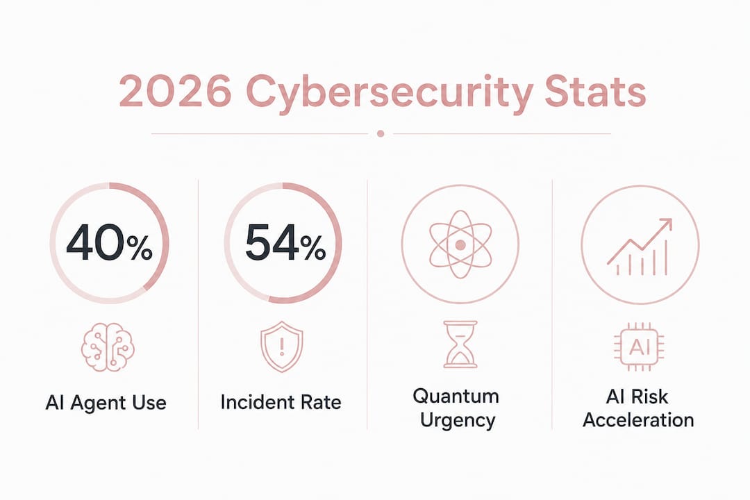 Infographic highlighting key cybersecurity statistics for 2026