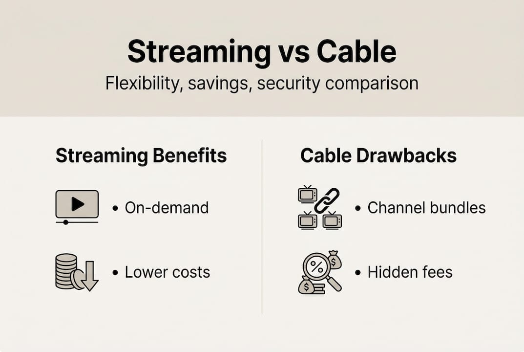 Infographic showing streaming and cable comparison