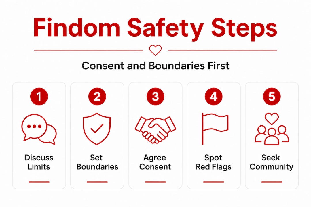 Vertical infographic with findom consent safety steps