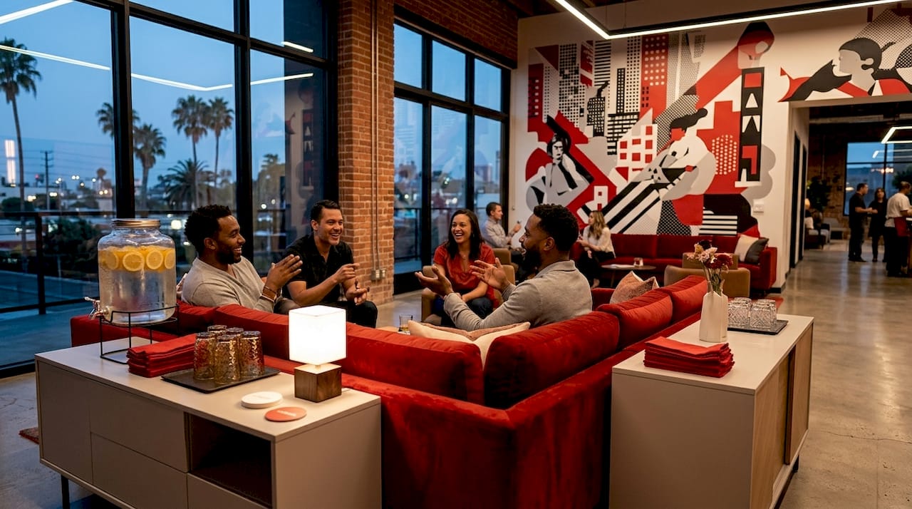 Consent-focused club lounge space