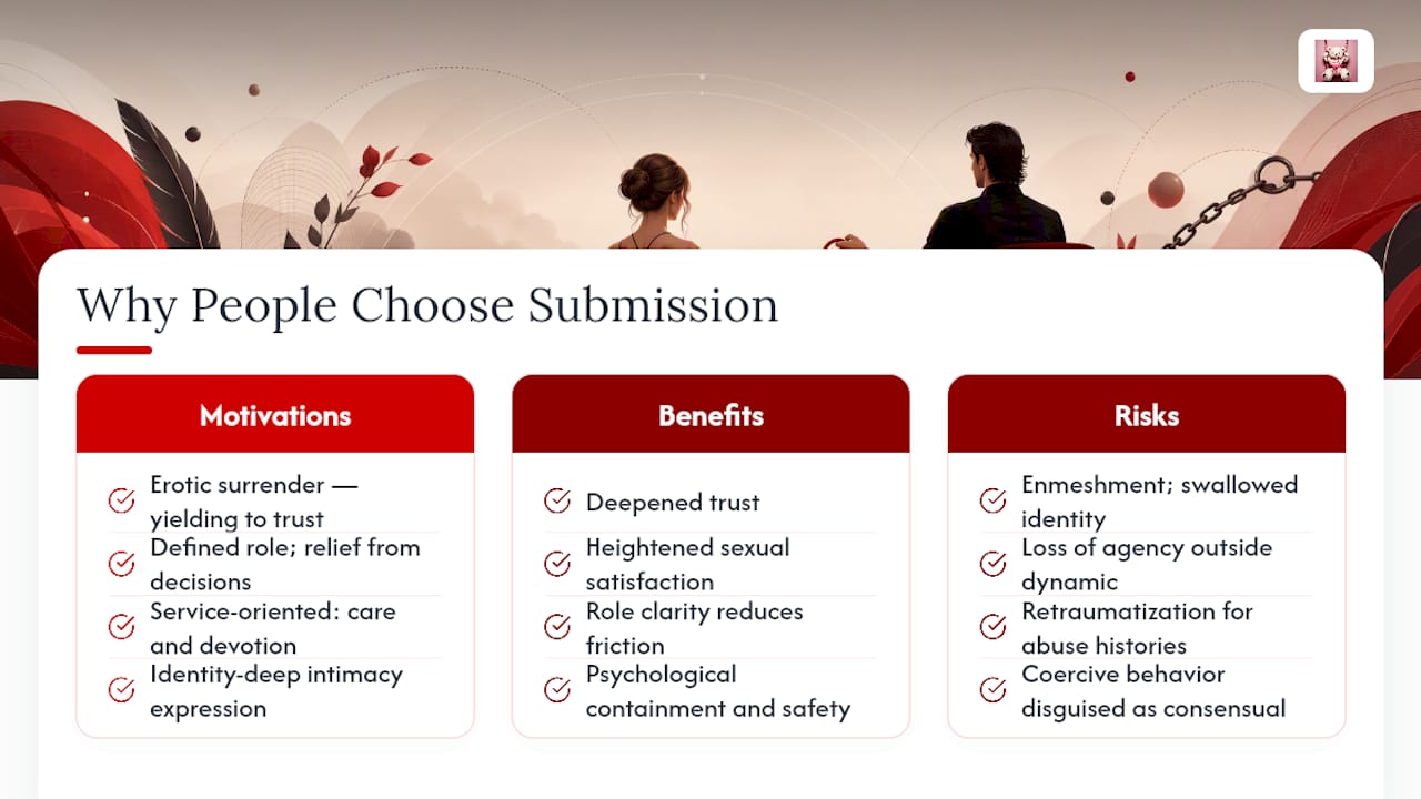 Why people are drawn to submission: the psychology behind it — overview diagram