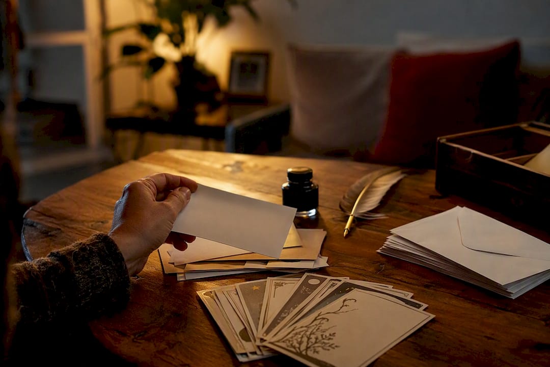 Hands sorting anthology submission materials