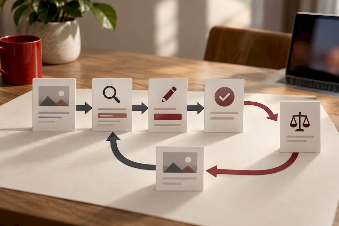Illustration of listing correction and appeal workflow