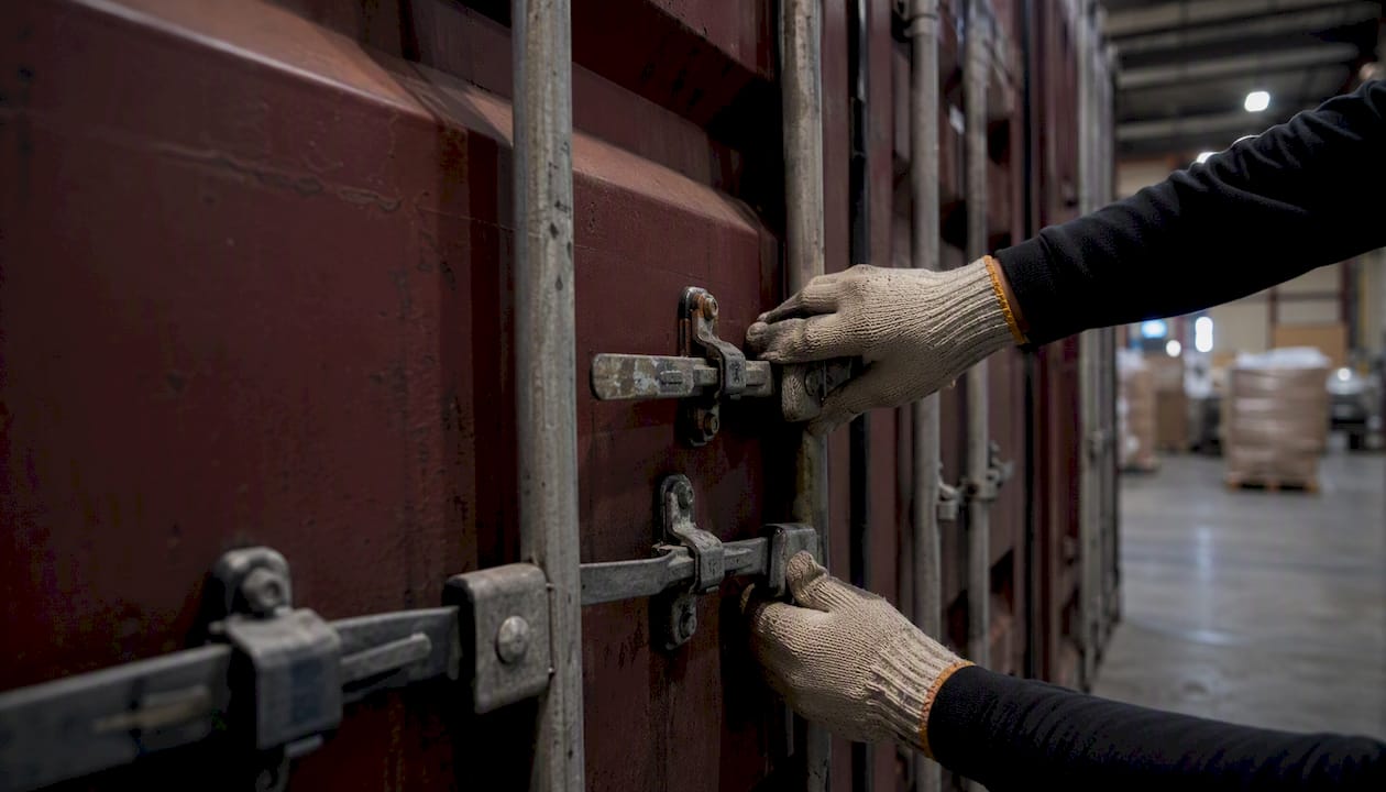 Sealed bulk shipping container with parcels