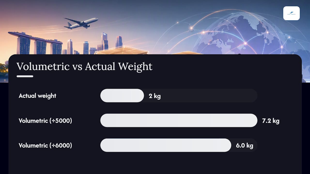 Volumetric weight calculation for shipping parcels