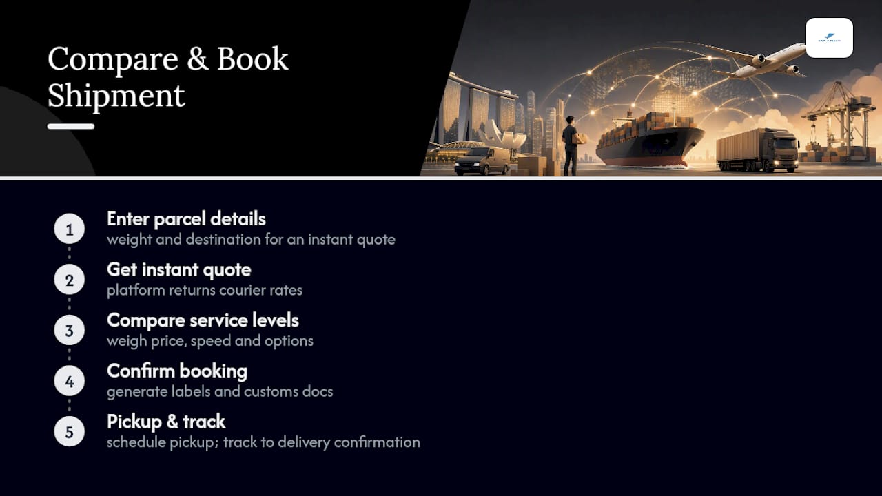 Compare Rates and Book Your Shipment With Simply Parcel — overview diagram