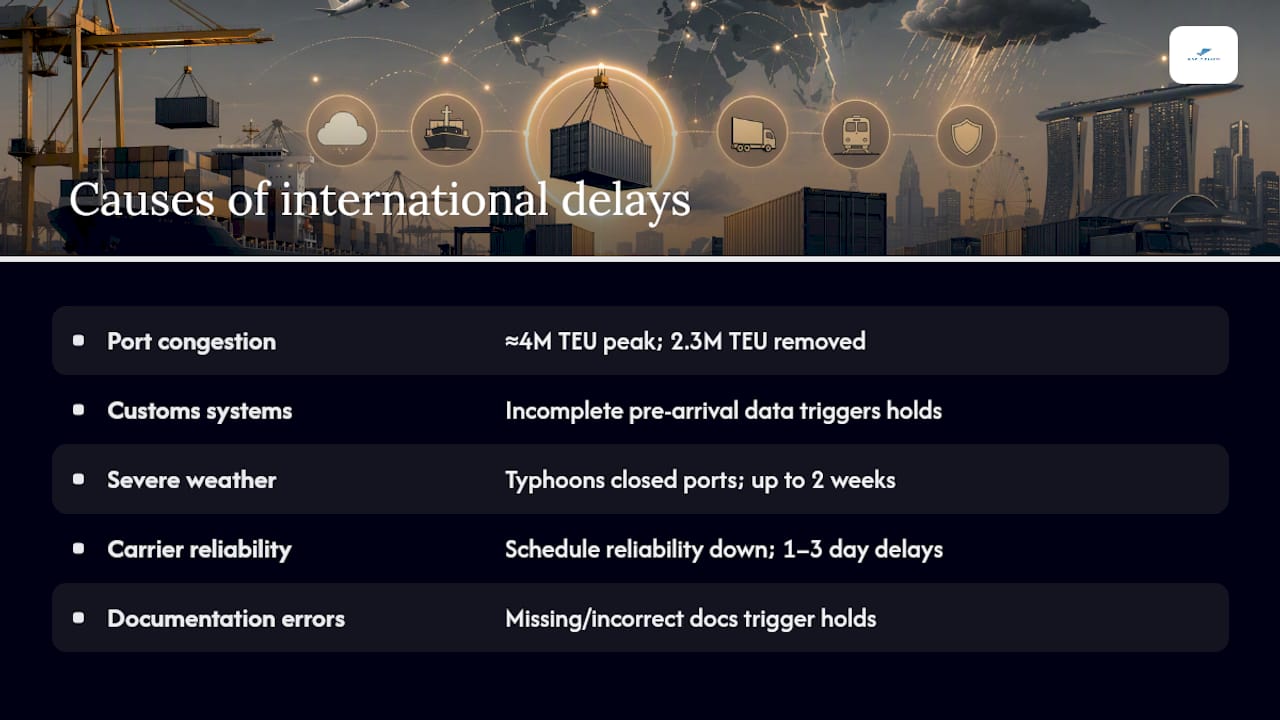 What's Actually Causing International Shipping Delays Right Now? — overview diagram