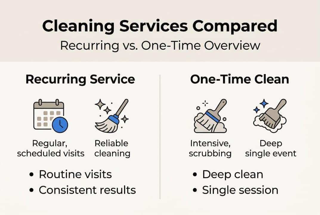 Infographic comparing recurring and one-time cleaning