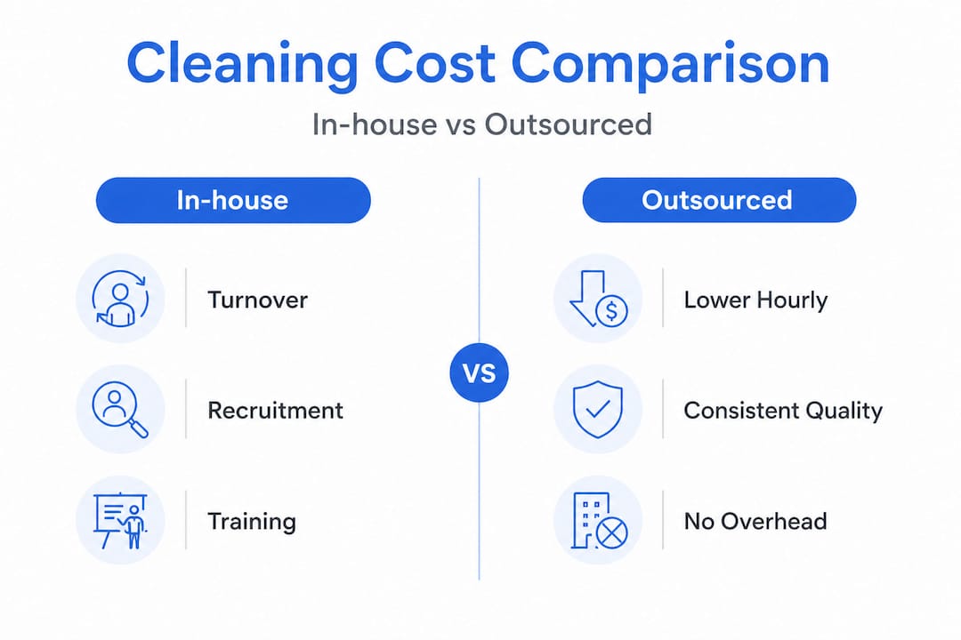Split infographic comparing cleaning costs