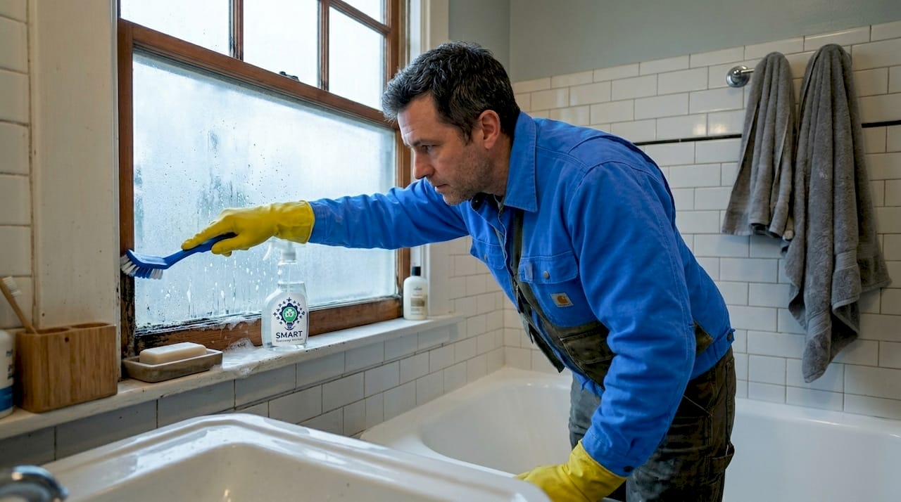 Cleaning bathroom mold in Seattle winter