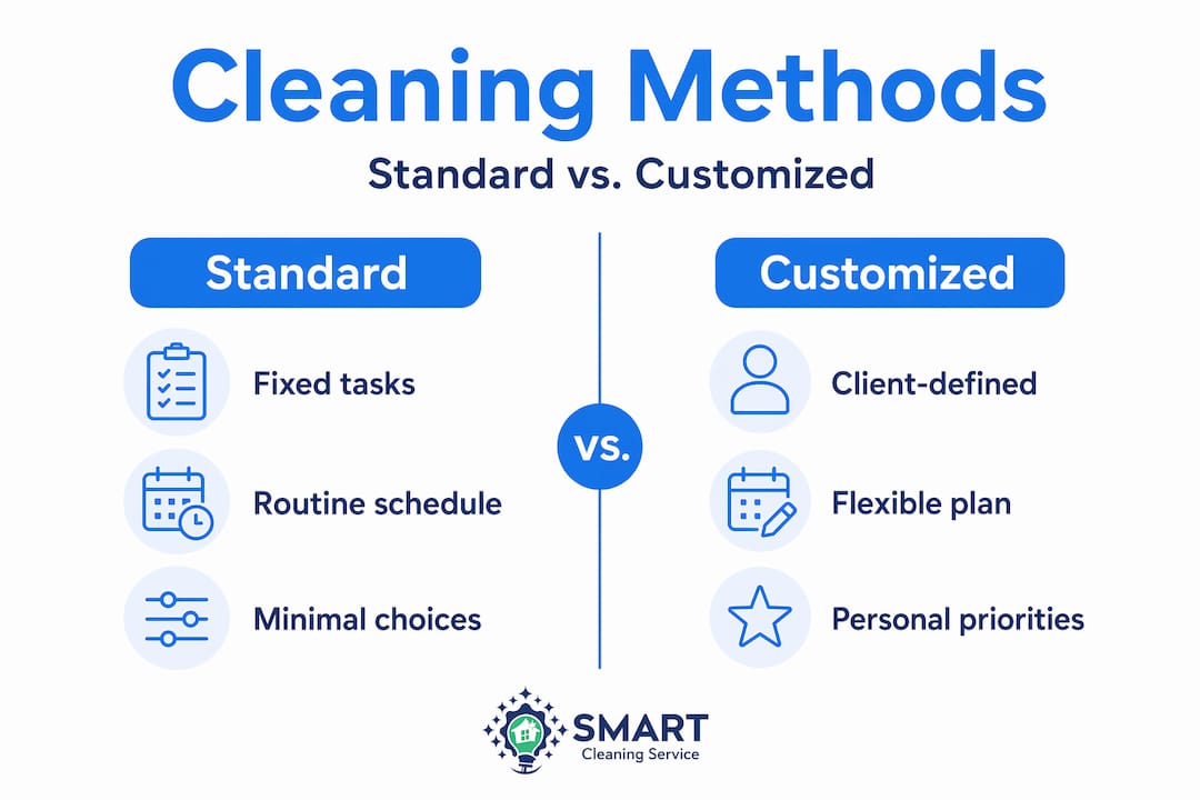 Infographic compares standard and customized cleaning