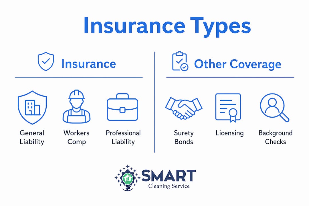 Infographic comparing cleaning insurance and other coverage types