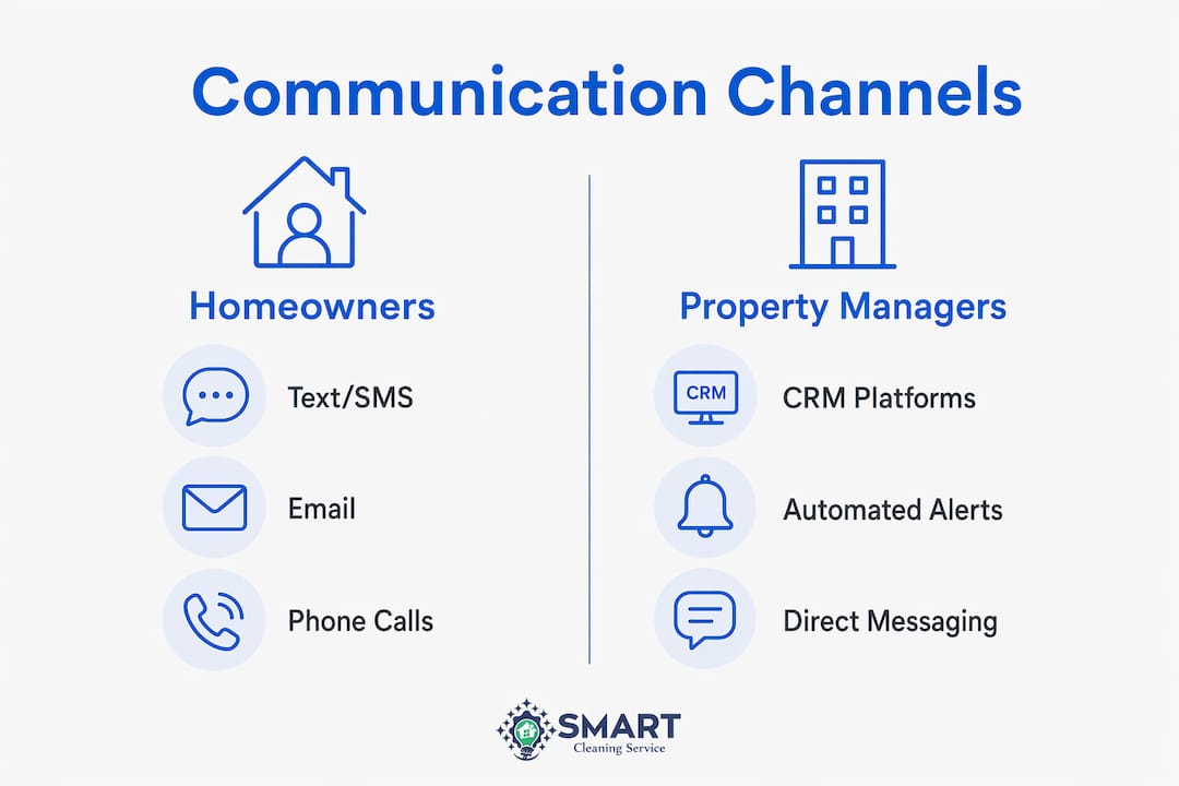 Infographic comparing homeowner and property manager communication