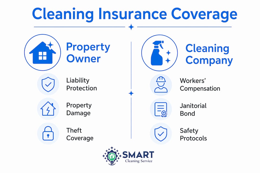 Infographic comparing cleaning insurance coverage categories