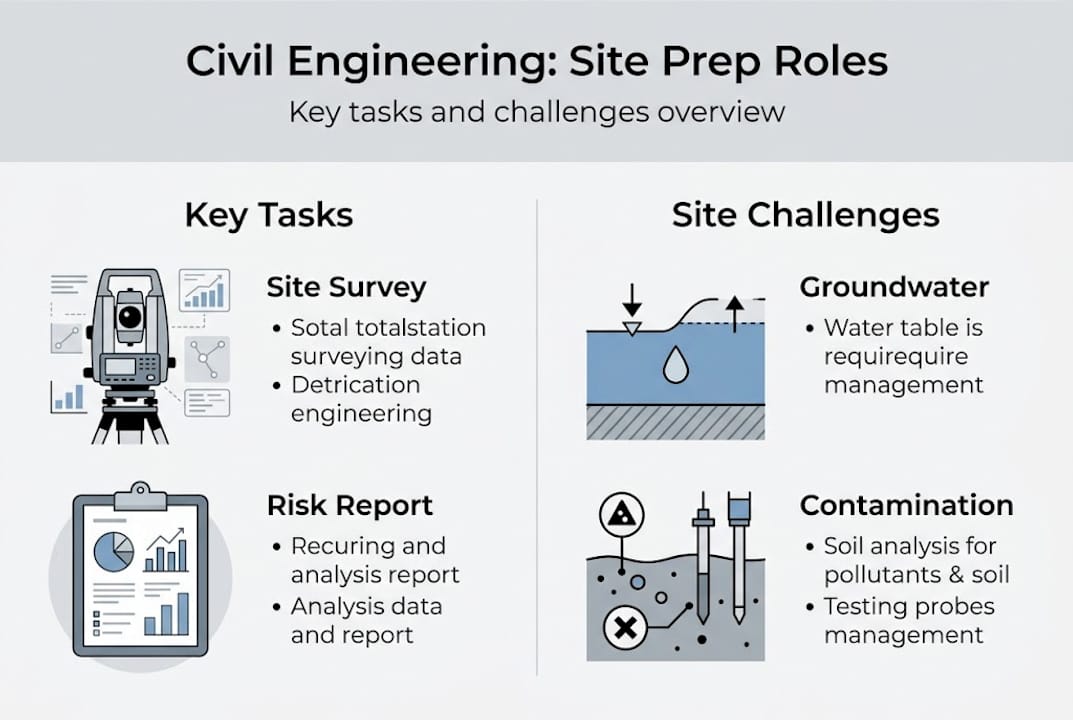 Infographic outlining engineering tasks and challenges